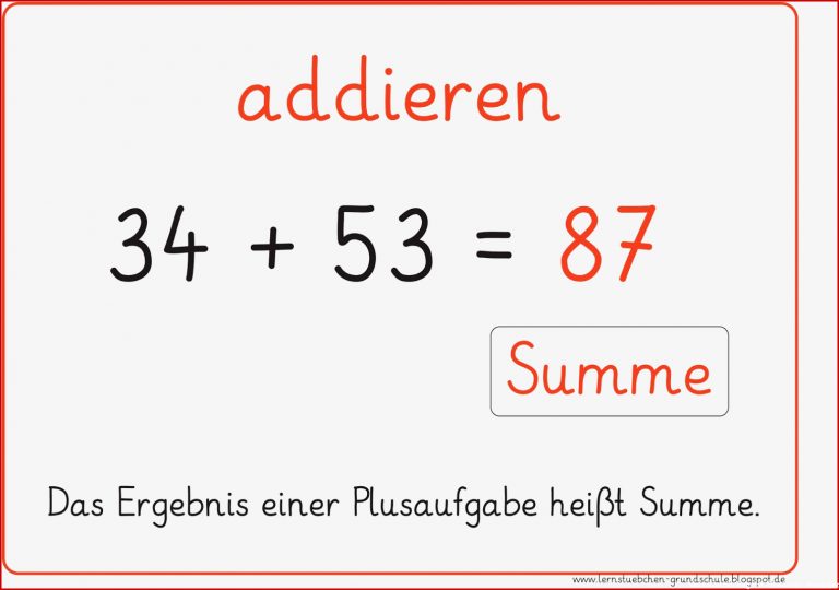 Lernstübchen Summe Oder Differenz