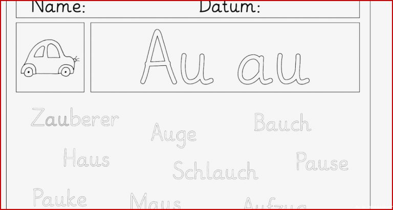 Lernstübchen Übungsblätter zum Au au