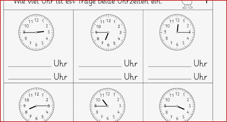 Lernstübchen Uhrzeiten Lesen Gemischt