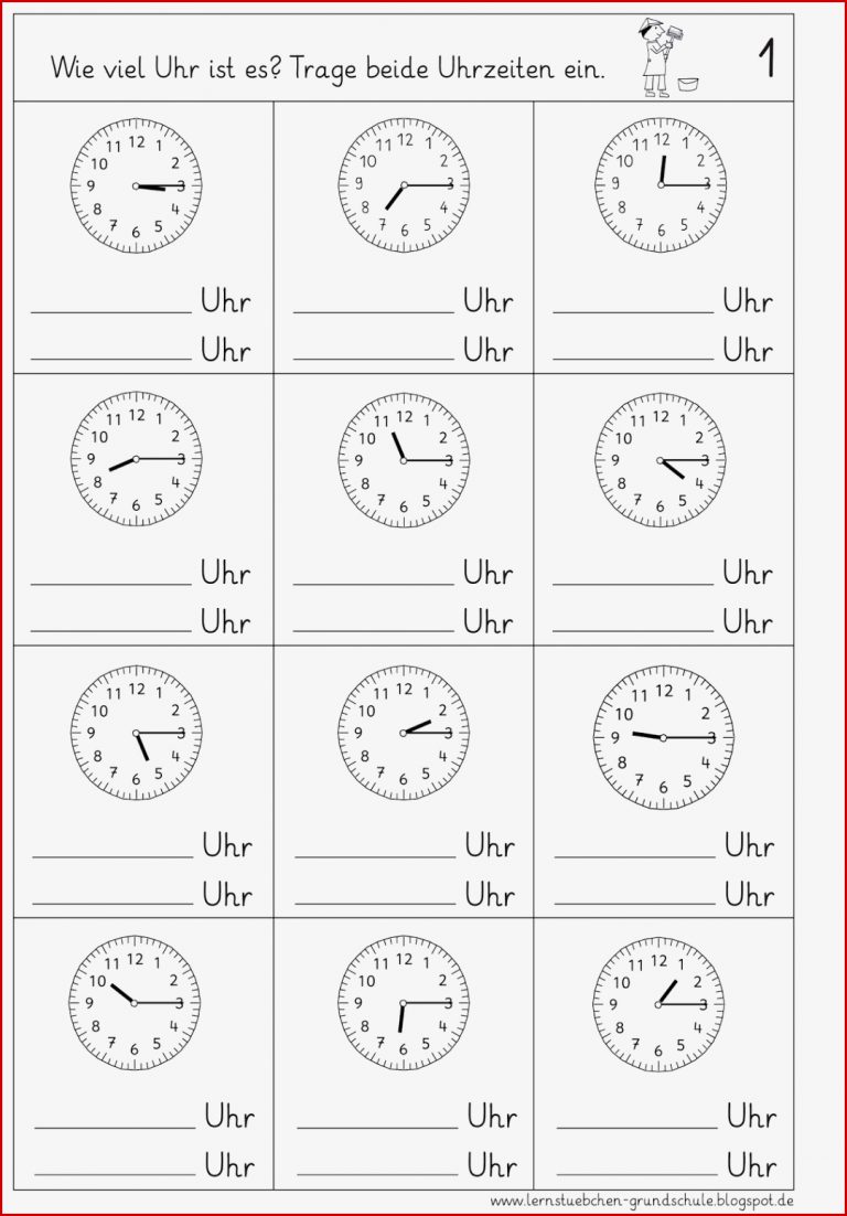 Lernstübchen Uhrzeiten Lesen Viertel Nach