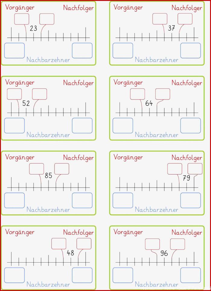 Lernstübchen Vorgänger Nachfolger und Nachbarzehner