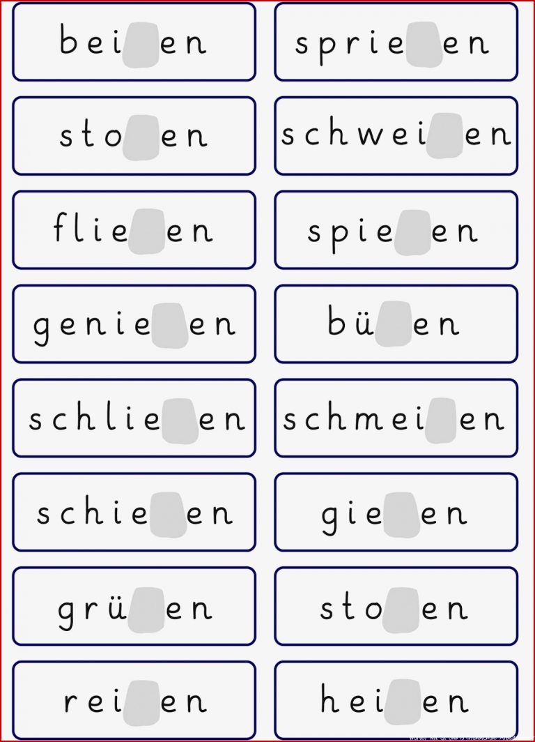 Lernstübchen Wortkarten mit ß Wörtern und Platzhaltern