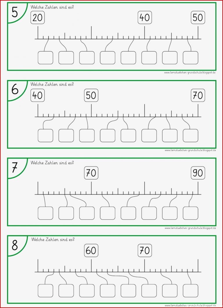 Lernstübchen Zahlen Am Zahlenstrahl Eintragen 1