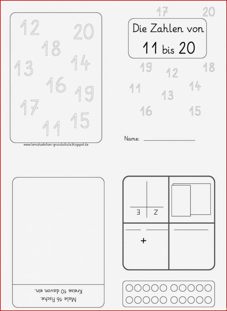 Lernstübchen Zahlen Bis 20