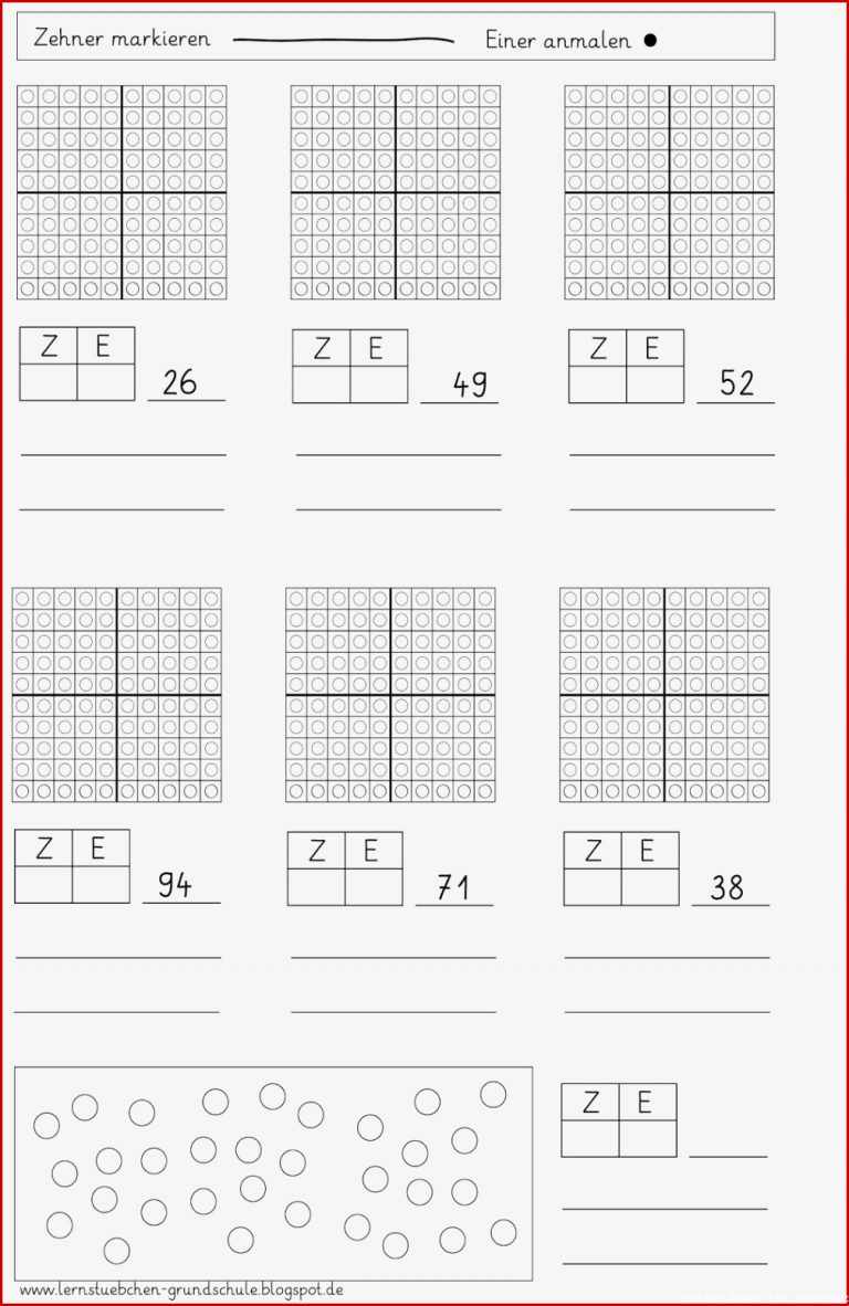 Lernstübchen Zahlen Im Hunderterfeld Darstellen