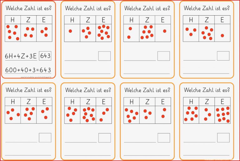 Lernstübchen Zahlen in der Stellentafel lesen