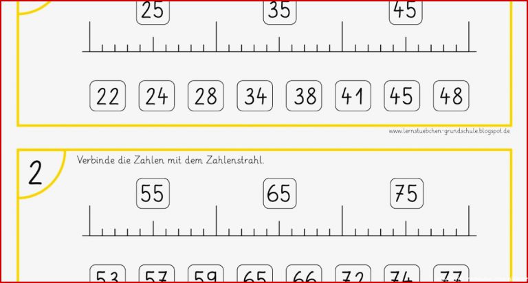 Lernstübchen Zahlen Mit Dem Zahlenstrahl Verbinden 2