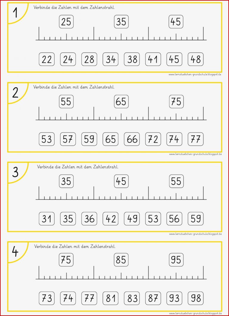 Lernstübchen Zahlen Mit Dem Zahlenstrahl Verbinden 2