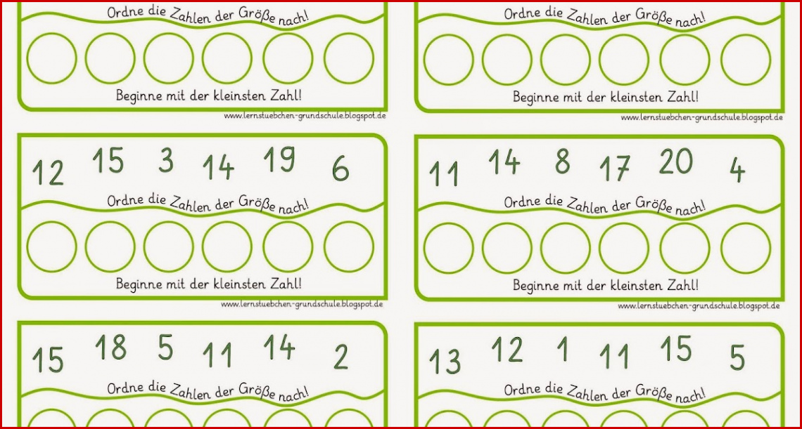 Lernstübchen Zahlen ordnen