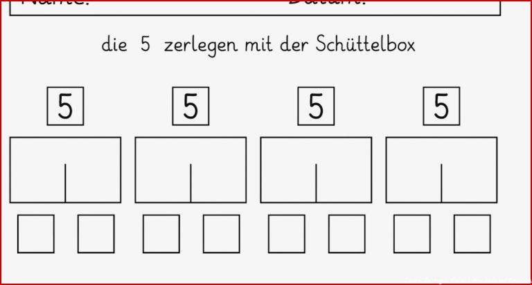 Lernstübchen Zahlen Zerlegen Mit Der Schüttelbox