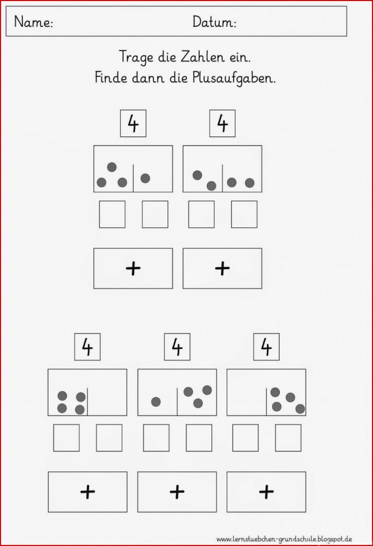 Lernstübchen Zahlen Zerlegen Und Plusaufgaben Finden 2
