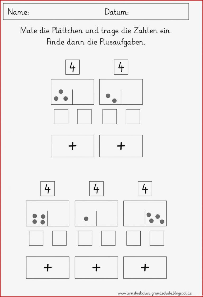 Lernstübchen Zahlen Zerlegen Und Plusaufgaben Finden 2