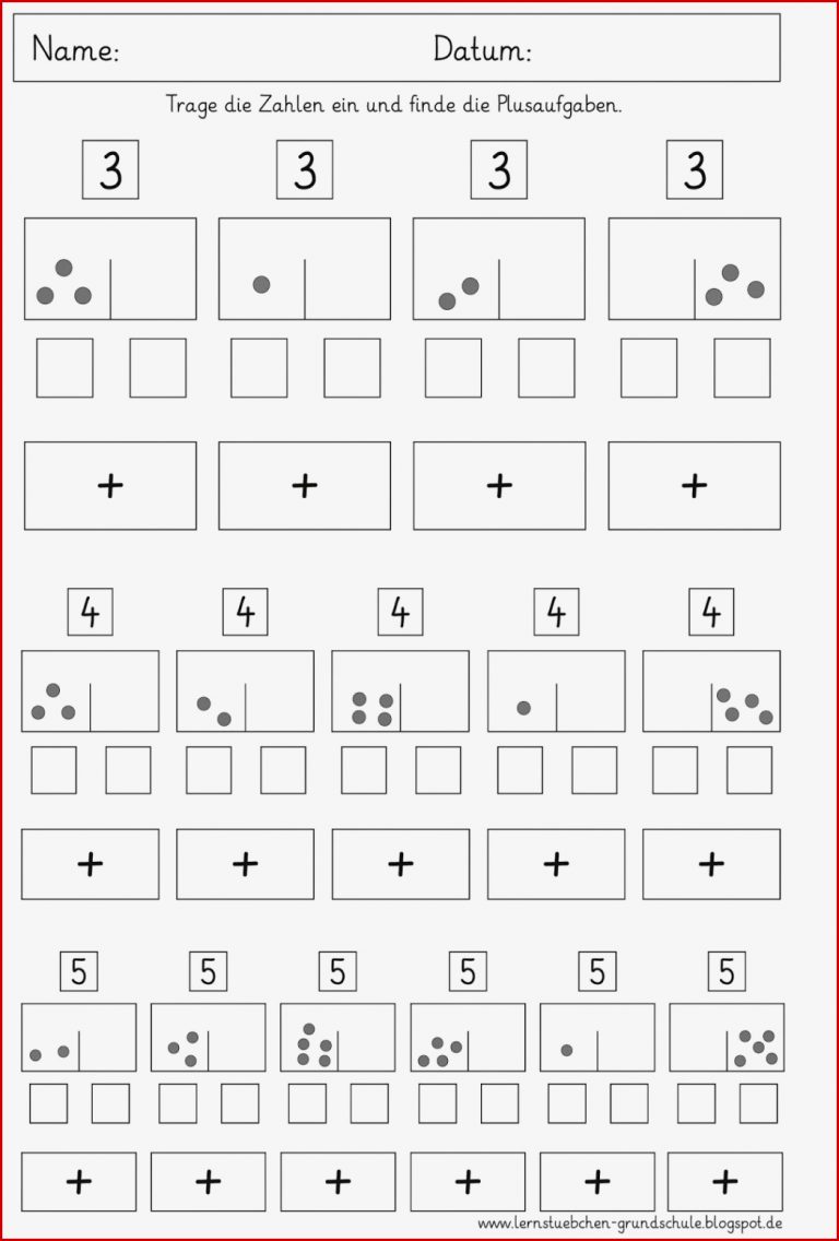 Lernstübchen Zahlen Zerlegen Und Plusaufgaben Finden