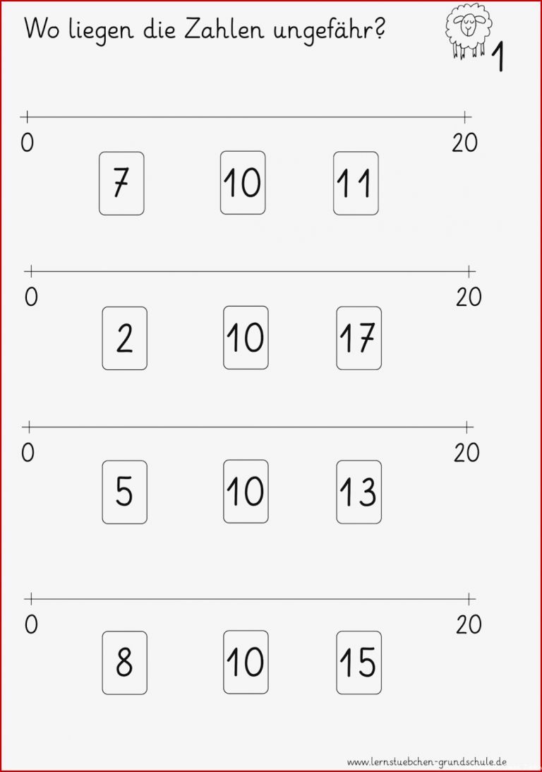 Lernstübchen Zahlenstrahl bis 20 1