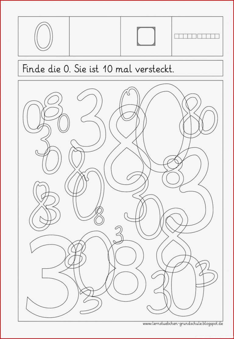 Lernstübchen Ziffern von 0 bis 9 sind versteckt