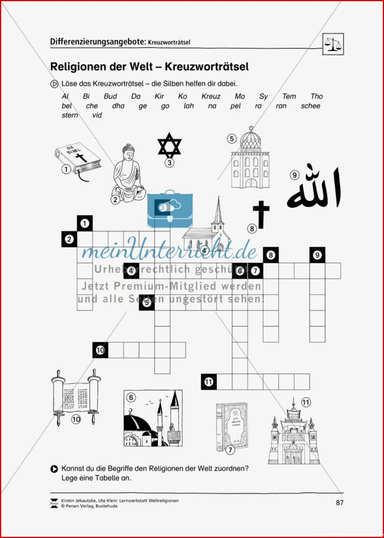 Lernwerkstatt Zu Den Weltreligionen Judentum Christentum