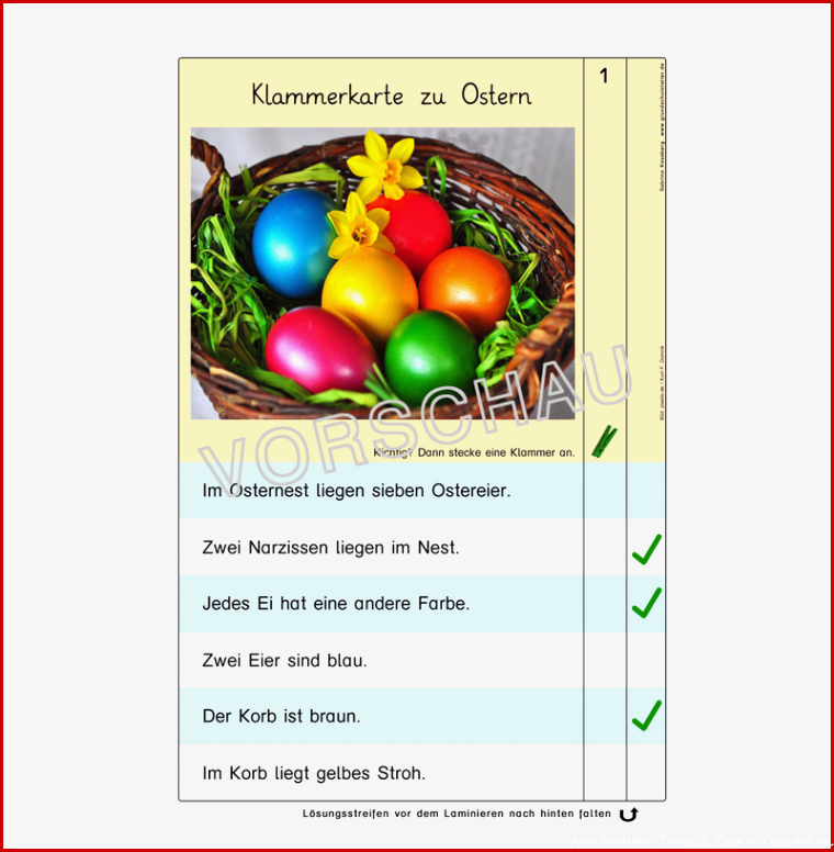 Lernwerkstatt zu Ostern für Grundschule