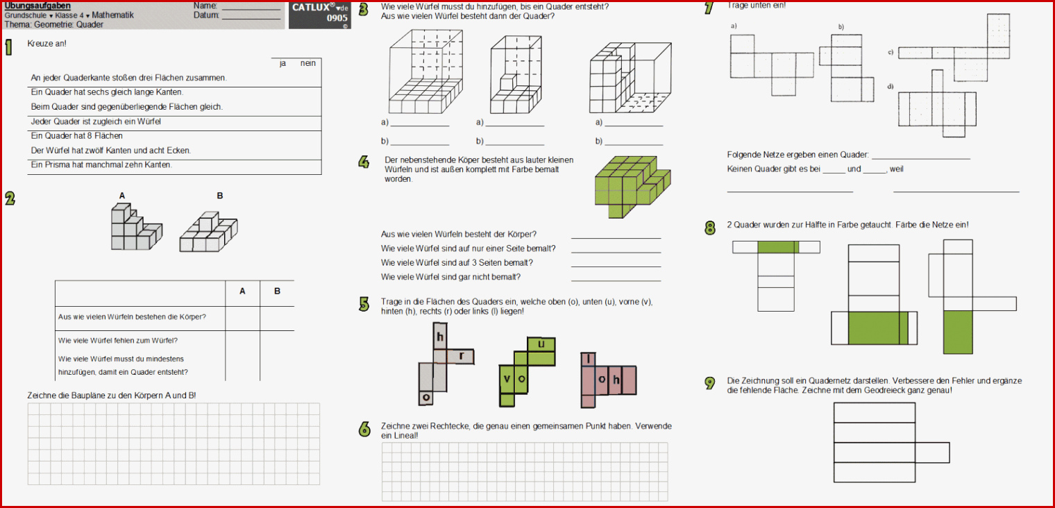 Lernzielkontrollen Proben Mathematik Klasse 4 Grundschule