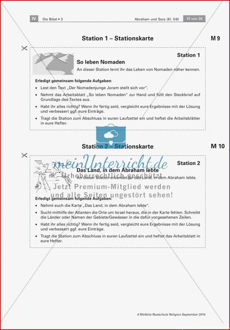 Lernzirkel Abrahams Nomadenleben Meinunterricht