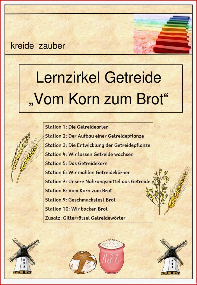 Lernzirkel Getreide "vom Korn Zum Brot" Mit Seinen 10