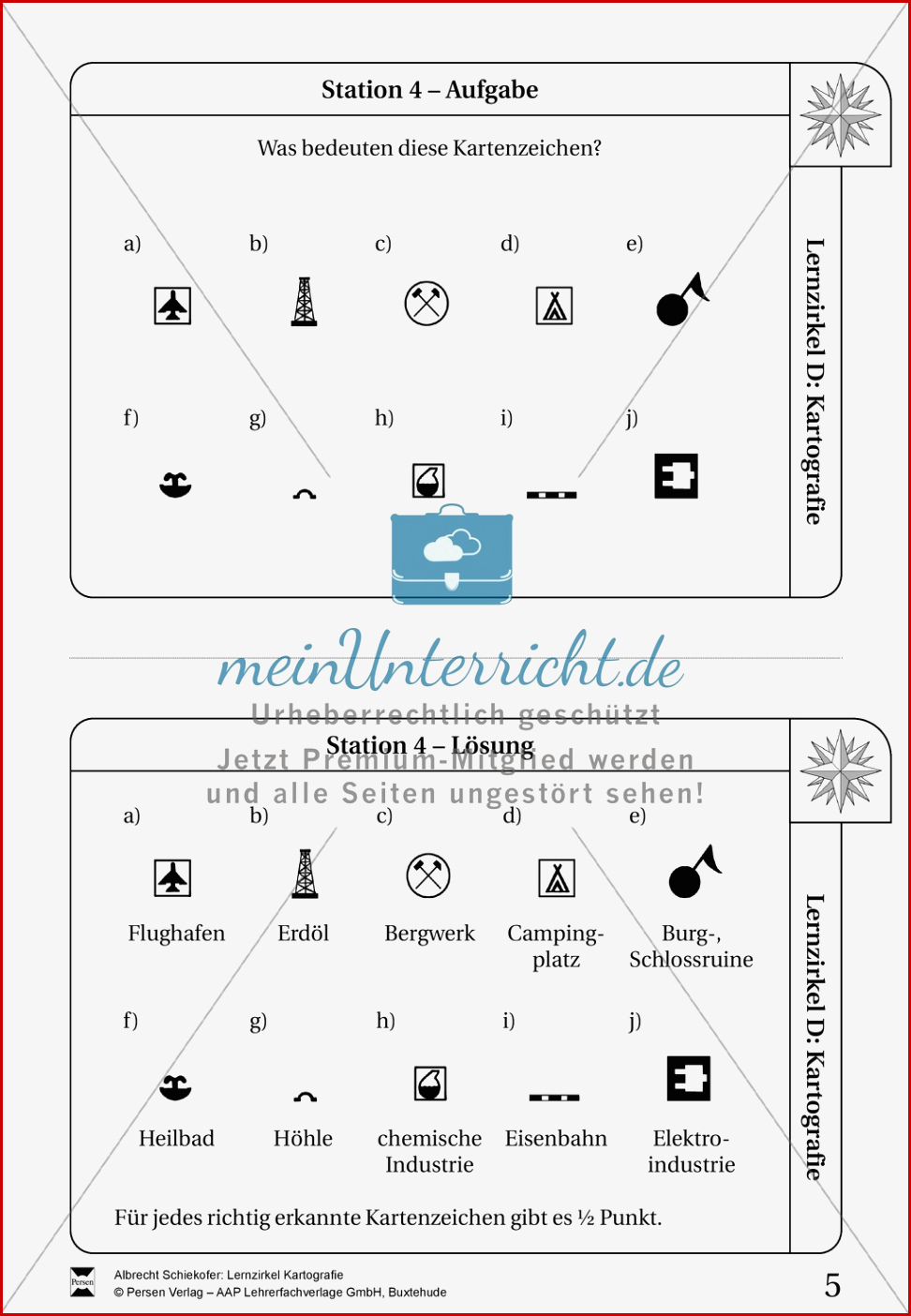 Lernzirkel Kartographie Arbeit An Stationen Meinunterricht