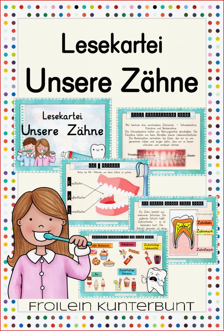 Lesekartei Unsere Zähne Lesekartei unsere Zähne in 2020