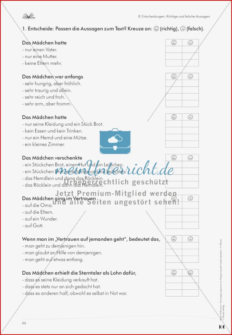 Lesekompetenz Aufbauen Richtige Aussagen Erkennen Till