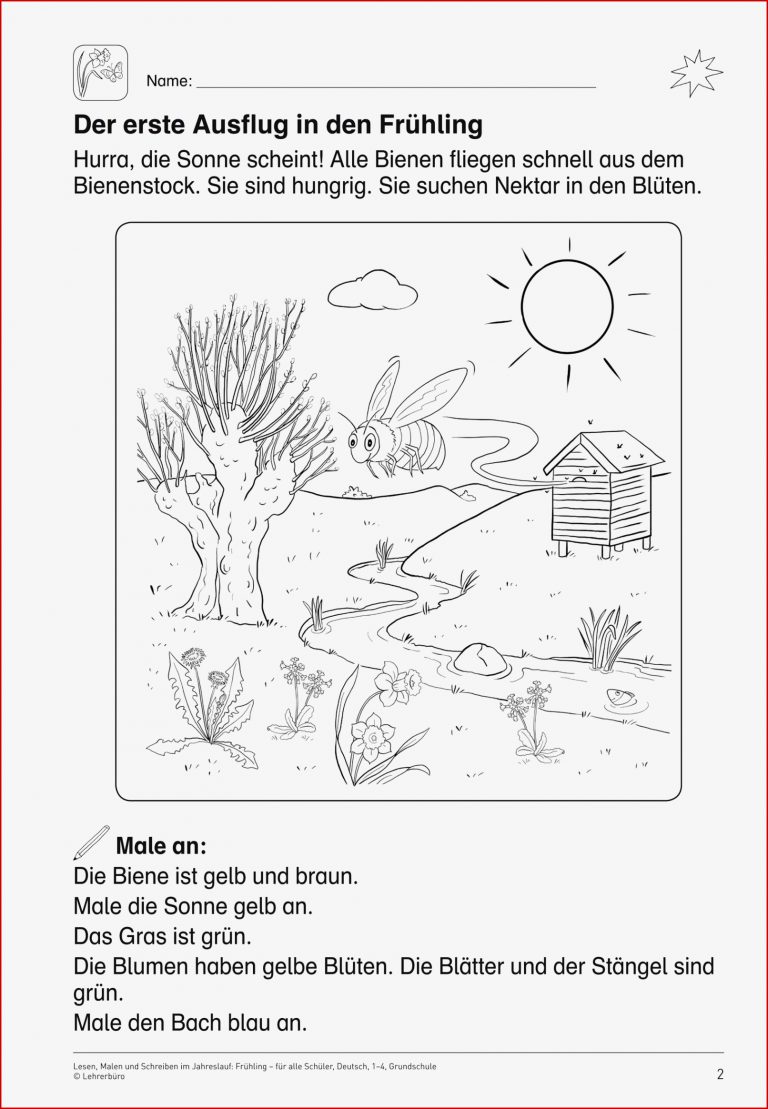 Lesemalblatt Zum Frühling Lesen Daf Daz — Rulmeca Germany