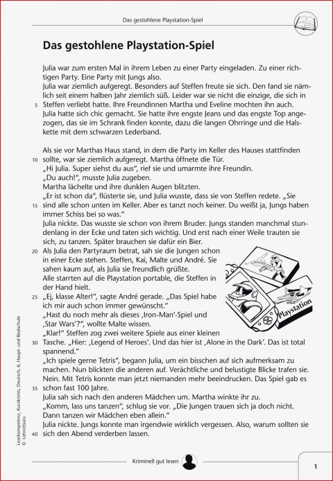 Lesen Und Textverständnis · Arbeitsblätter · Sekundarstufe