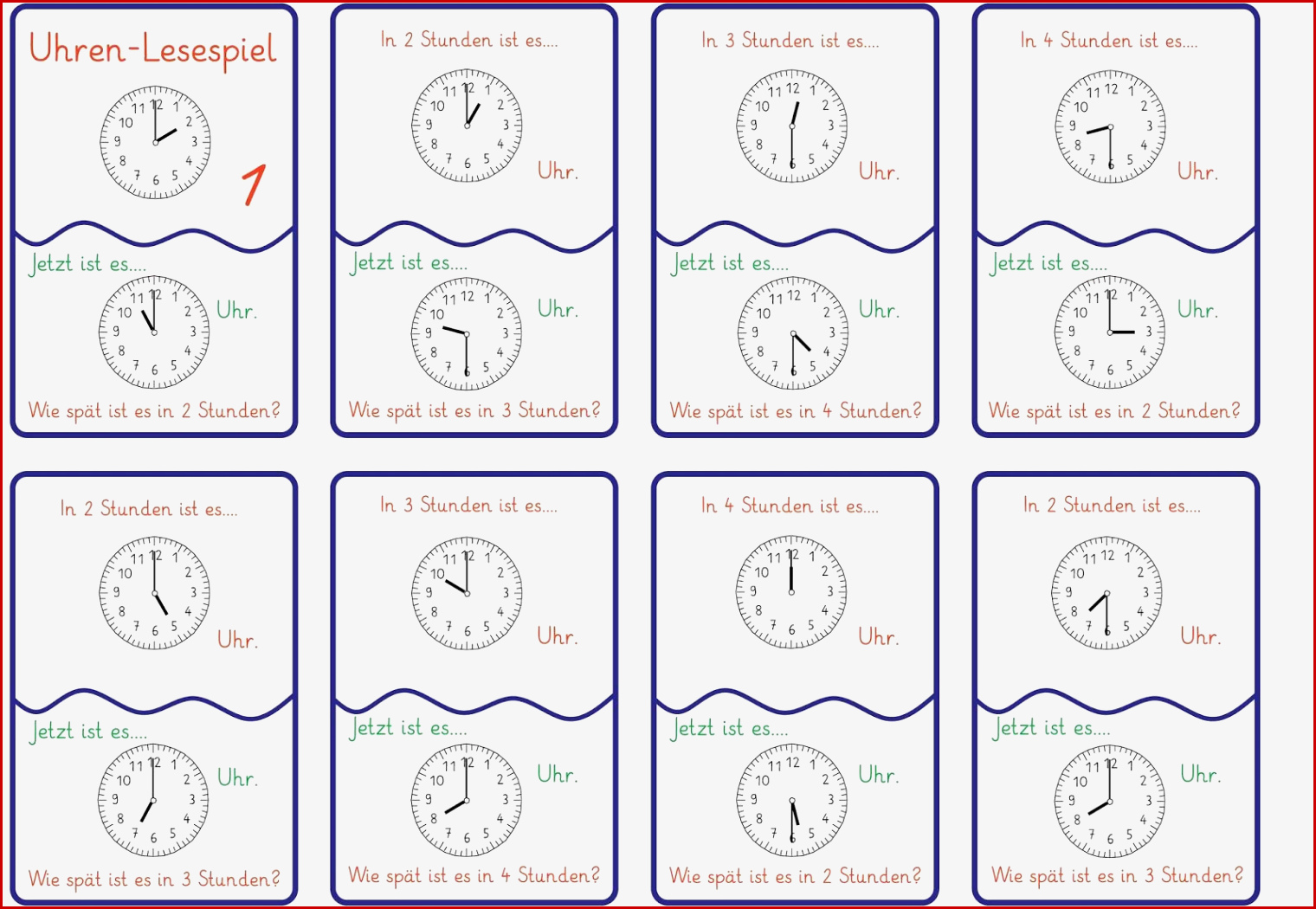 Lesespiele Uhrzeit Grundschule Uhrzeit Lernen