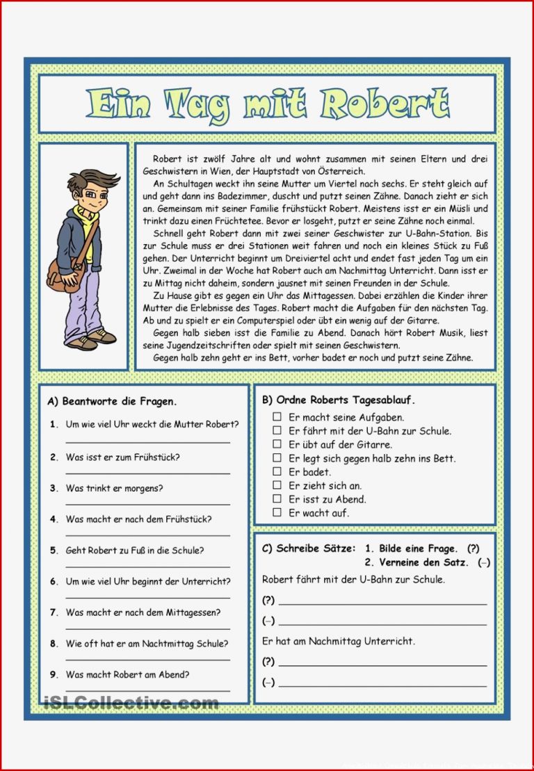 Leseverstehen Deutsch Klasse 8 Arbeitsblätter Worksheets