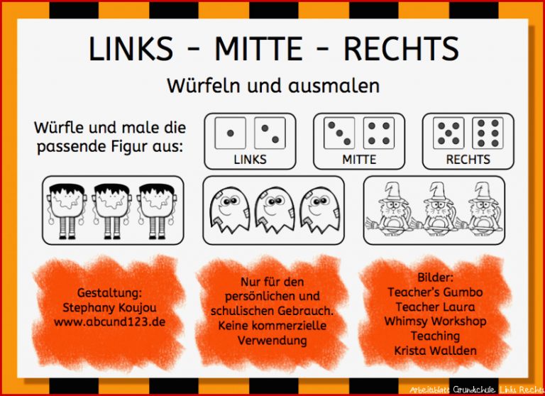 Links – Mitte – Rechts Herbst Halloween Version