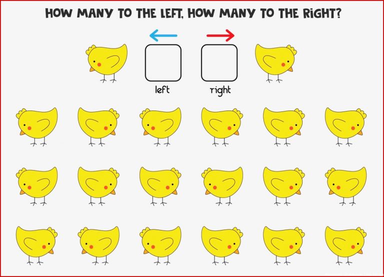 Links Oder Rechts Mit Süßem Huhn Logisches Arbeitsblatt