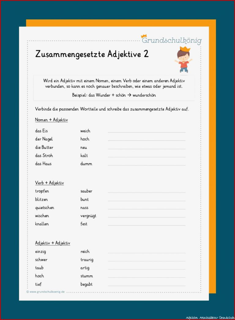 Liste Adjektive Grundschule Lernstubchen Adjektive Auf