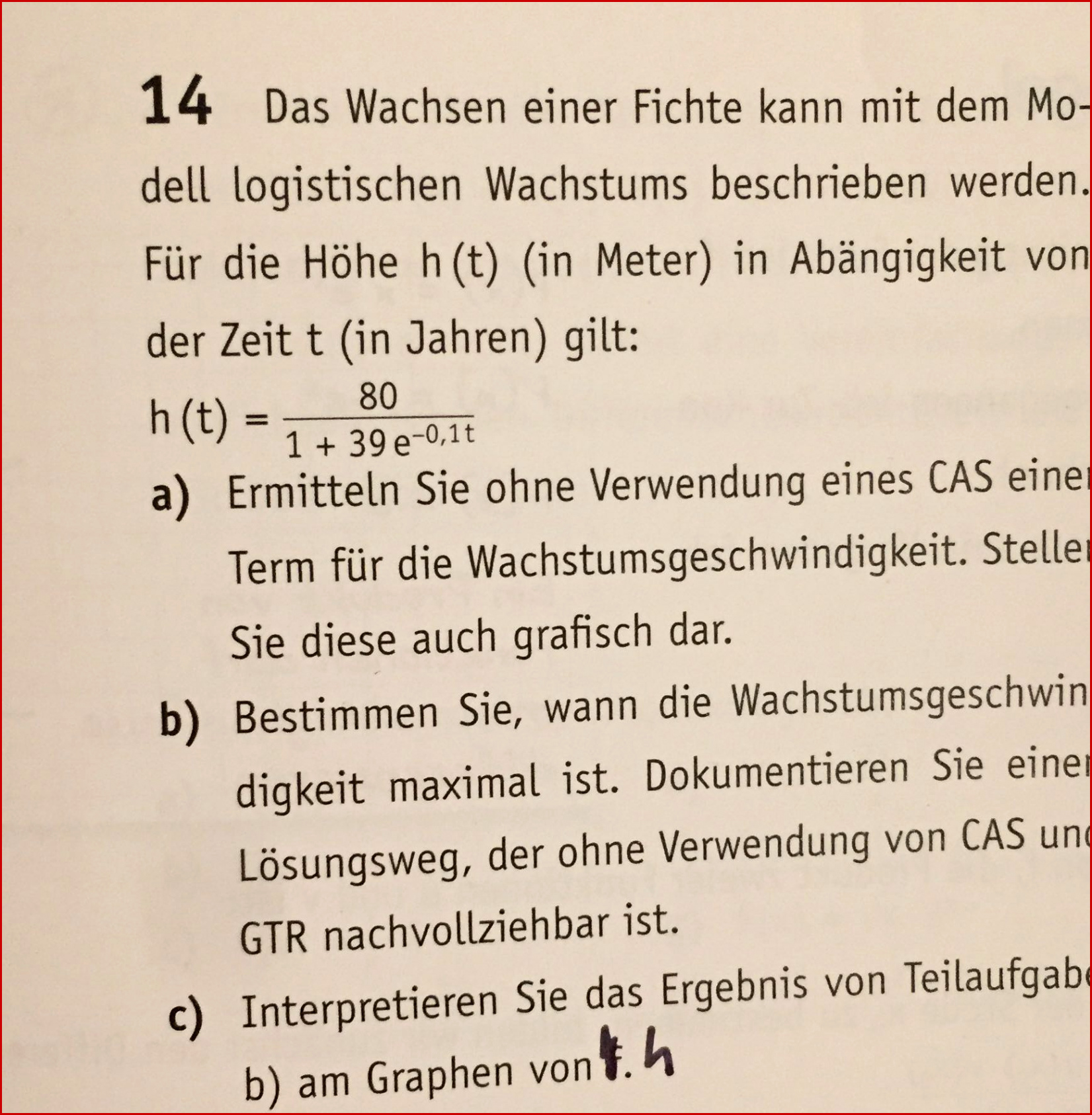 Logistisches Wachstum Aufgabe Schule Mathe Mathematik