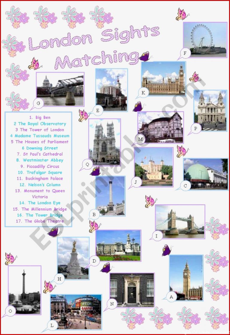 London Sights ESL worksheet by Alyona C