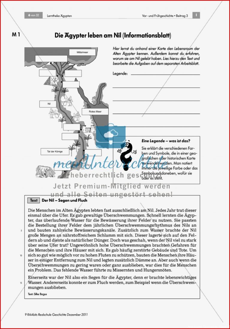 Lückentexte Die Ägypter leben am Nil didaktische