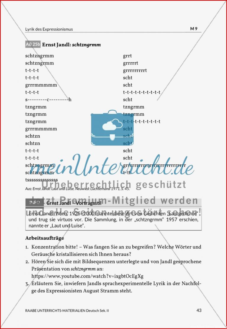 Lyrik Des Expressionismus Erster Weltkrieg Meinunterricht