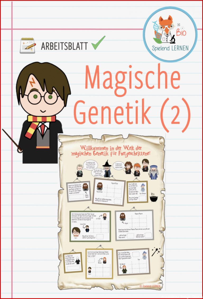 Magische Genetik 2 – Arbeitsblatt – Unterrichtsmaterial