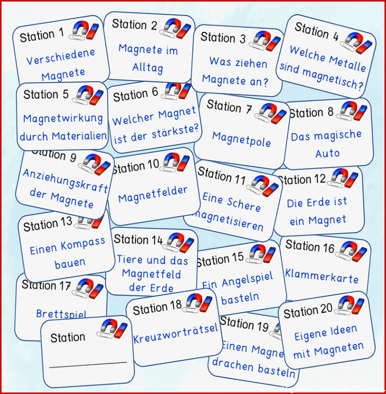 Magnetismus Werkstatt für Grundschule