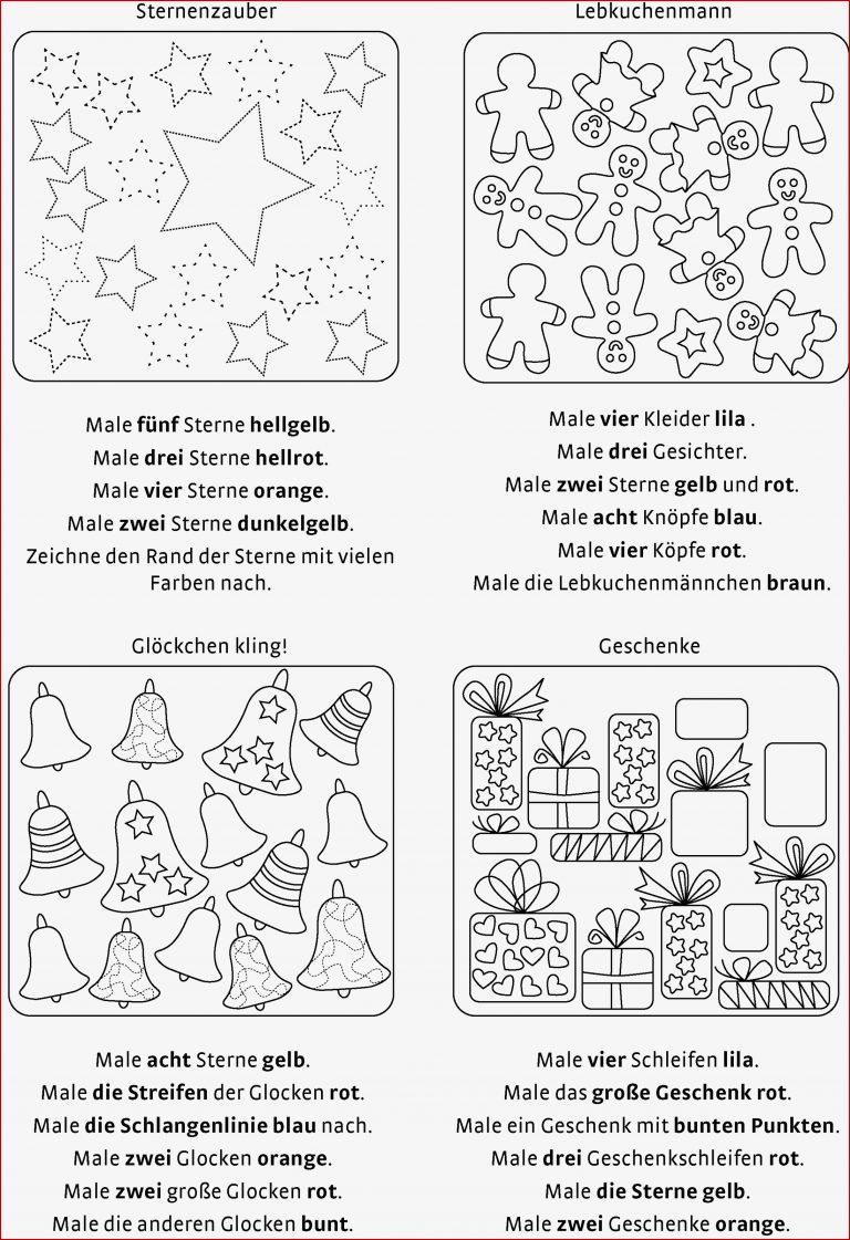 Malen und lesen 1 Klasse Weihnachten Lesemalbild für