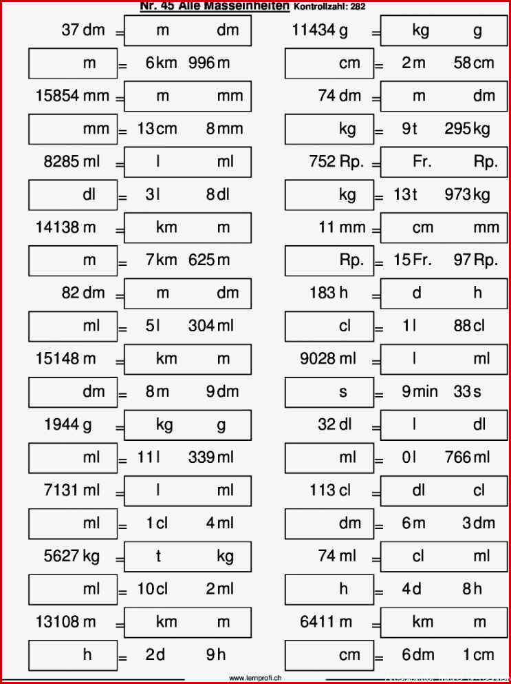 Maßeinheiten Tabelle Zum Ausdrucken Pdf Grundschule