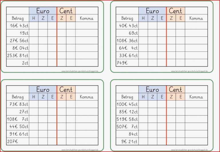 Maßeinheiten Umrechnen übungen Arbeitsblätter Worksheets