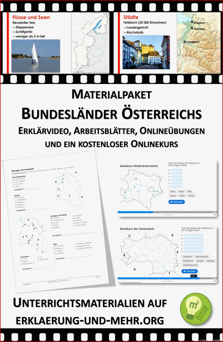 Materialpaket "bundesländer Österreichs" Erklärvideos