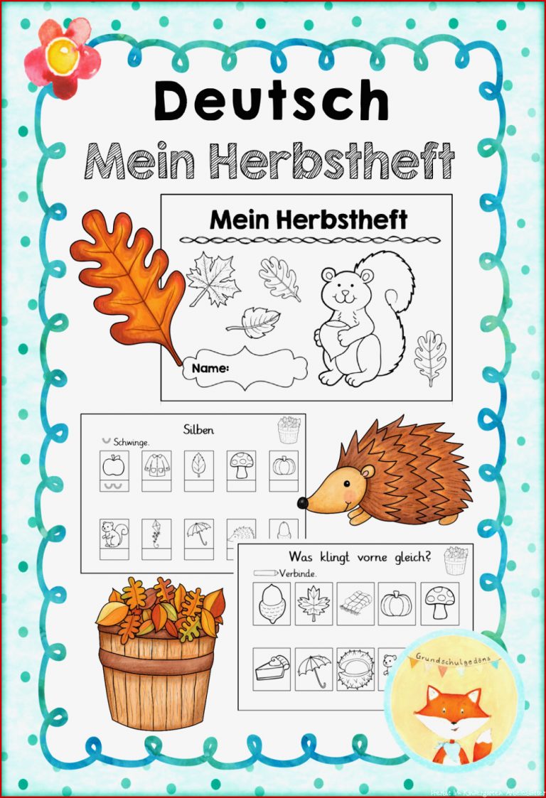 Materialpaket Herbst Klasse 1 – Unterrichtsmaterial in