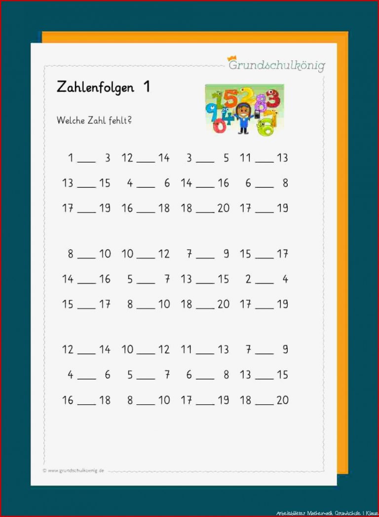 Mathe 1 Klasse Bis 20 Grundschule Unterrichtsmaterial