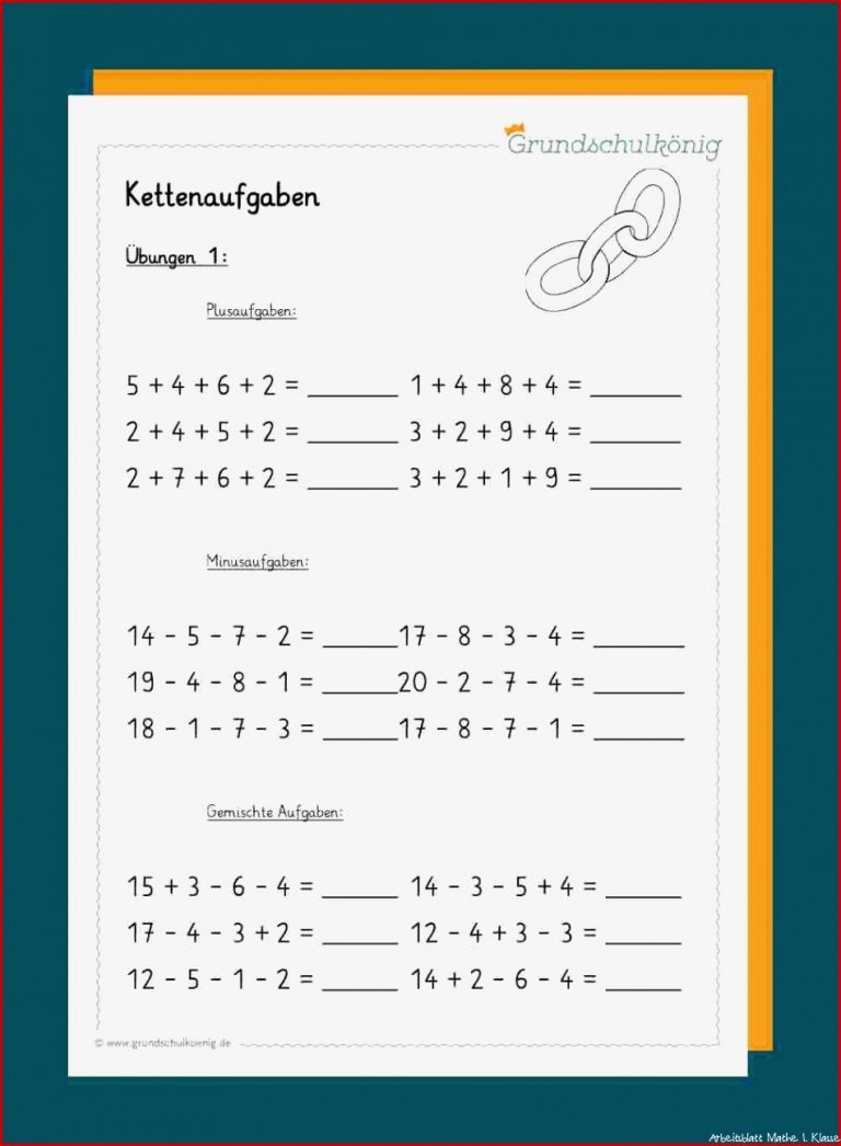 Mathe 1 Klasse Bis 20 Grundschule Unterrichtsmaterial