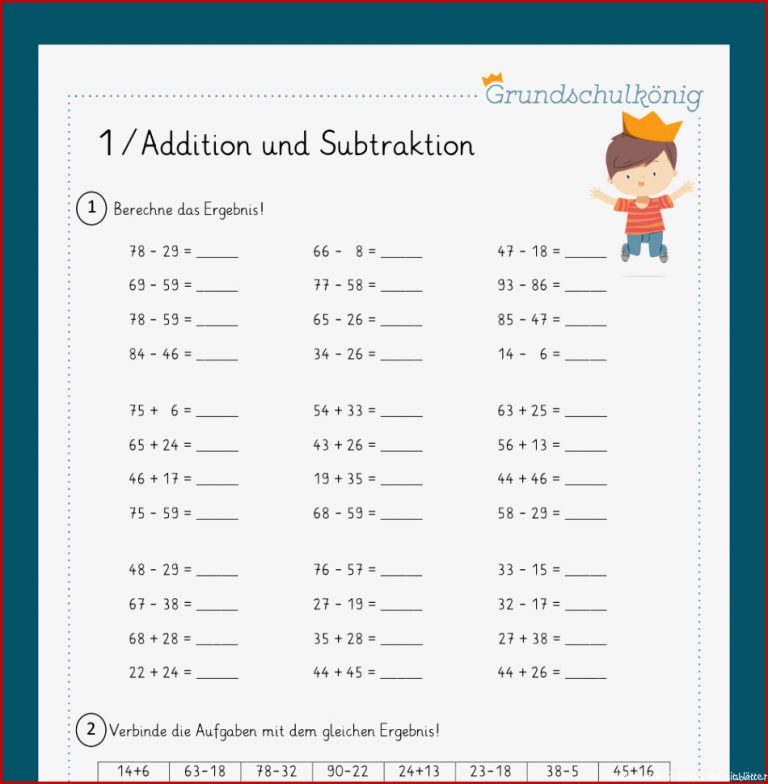 Mathe, 2. Klasse: Wiederholung des Jahresstoffs 1