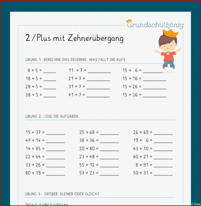 Mathe 2 Klasse Wiederholung des Jahresstoffs 1