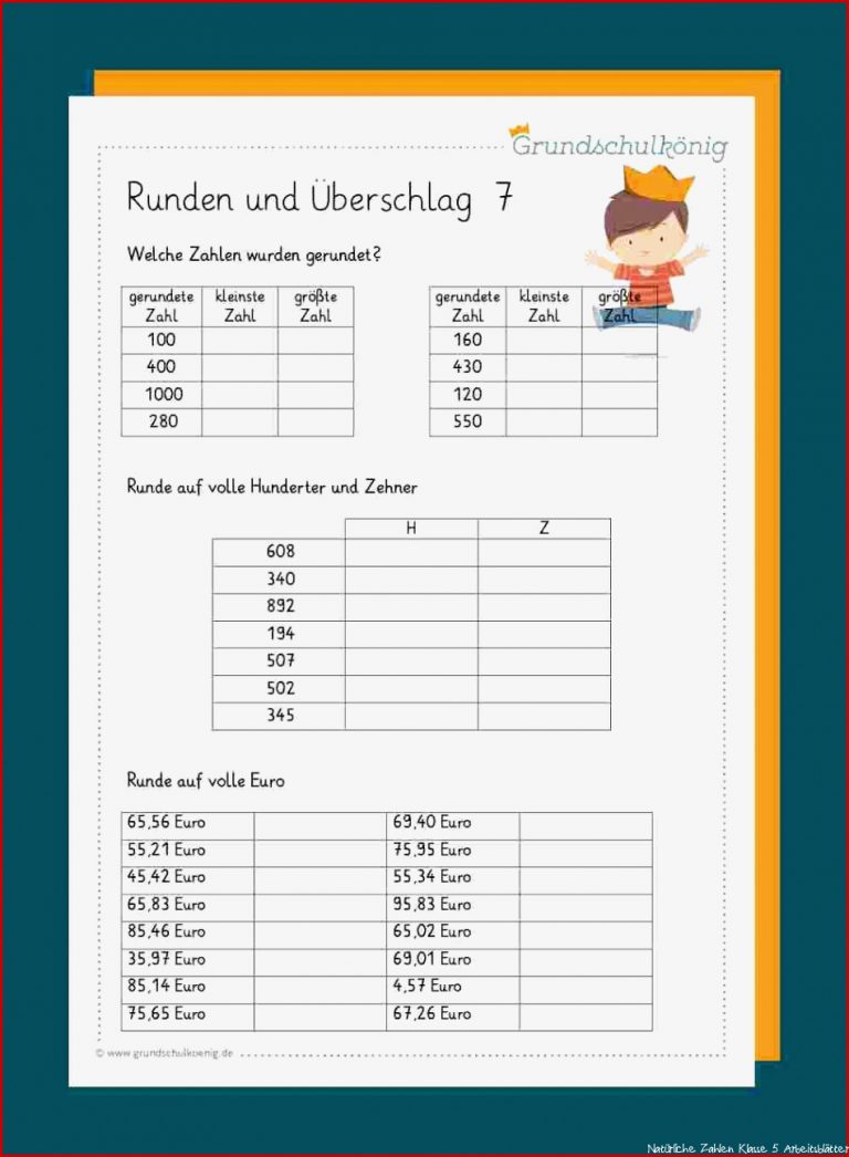 Mathe 5 Klasse Runden Arbeitsblätter Worksheets